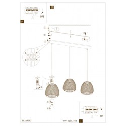 Vintage Κρεμαστό Φωτιστικό Τρίφωτο Από Ξύλο Φυσικό 3xE27 40W DEMBLEBY - Eglo