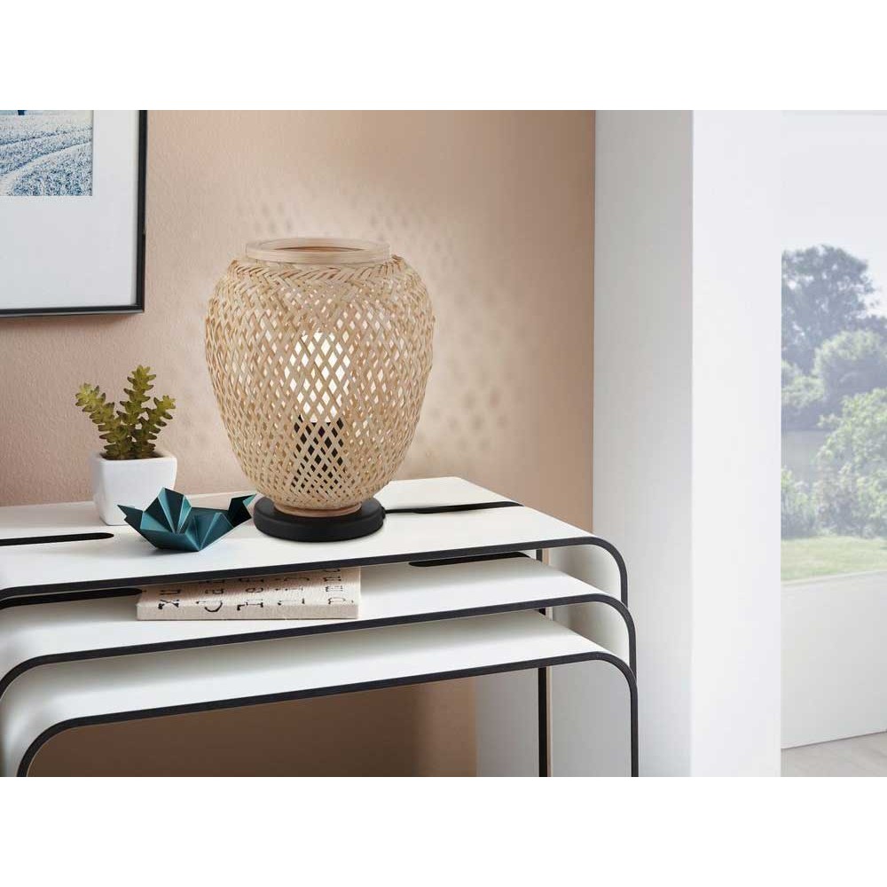 Vintage Επιτραπέζιο Φωτιστικό Από Ξύλο Φυσικό 1xE27 40W DEMBLEBY - Eglo