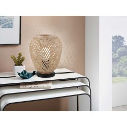 Vintage Επιτραπέζιο Φωτιστικό Από Ξύλο Φυσικό 1xE27 40W DEMBLEBY - Eglo