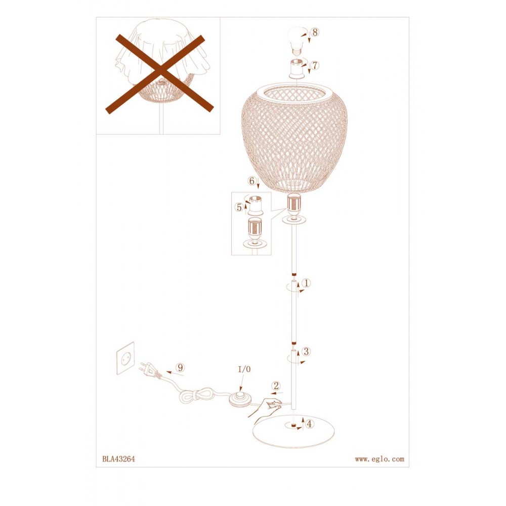 Vintage Επιδαπέδιο Φωτιστικό Από Ξύλο Φυσικό 1xE27 40W DEMBLEBY - Eglo