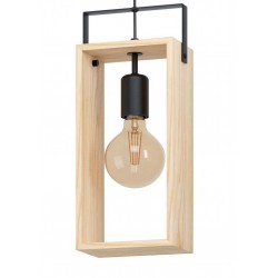 Vintage Κρεμαστό Φωτιστικό Από Μέταλλο Και Ξύλο Μονόφωτο 1x60W E27 FAMBOROUGH - Eglo