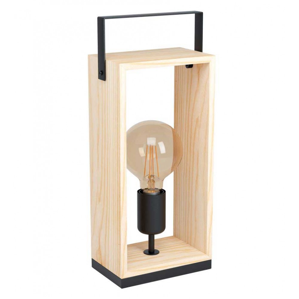 Vintage Επιτραπέζιο Φωτιστικό Από Μέταλλο Και Ξύλο 1x40W E27 FAMBOROUGH - Eglo