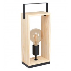 Vintage Επιτραπέζιο Φωτιστικό Από Μέταλλο Και Ξύλο 1x40W E27 FAMBOROUGH - Eglo