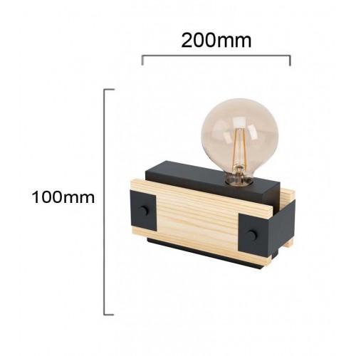 Vintage Επιτραπέζιο Φωτιστικό Από Μέταλλο Και Ξύλο 1x16W E27 LAYHAM - Eglo