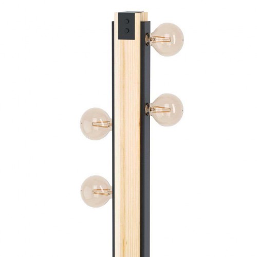 Vintage Φωτιστικό Δαπέδου Από Μέταλλο Και Ξύλο 4x60W E27 LAYHAM - Eglo