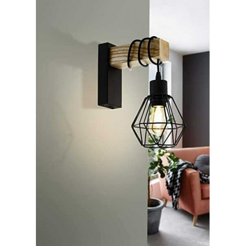 Vintage INDUSTRIAL Φωτιστικό Τοίχου 1x60W E27 TOWNSHEND 5 - Eglo