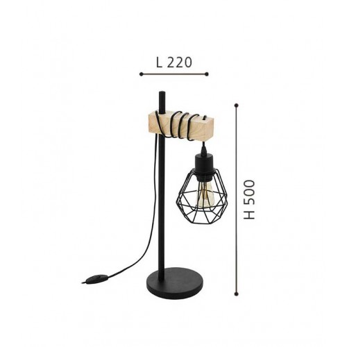 Vintage INDUSTRIAL Επιτραπέζιο Φωτιστικό 1x60W E27 TOWNSHEND 5 - Eglo