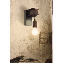 Vintage Industrial Φωτιστικό Τοίχου Σε Καφέ Αντικέ Μέταλλο 1x10W E27 TOWNSHEND 4 - Eglo