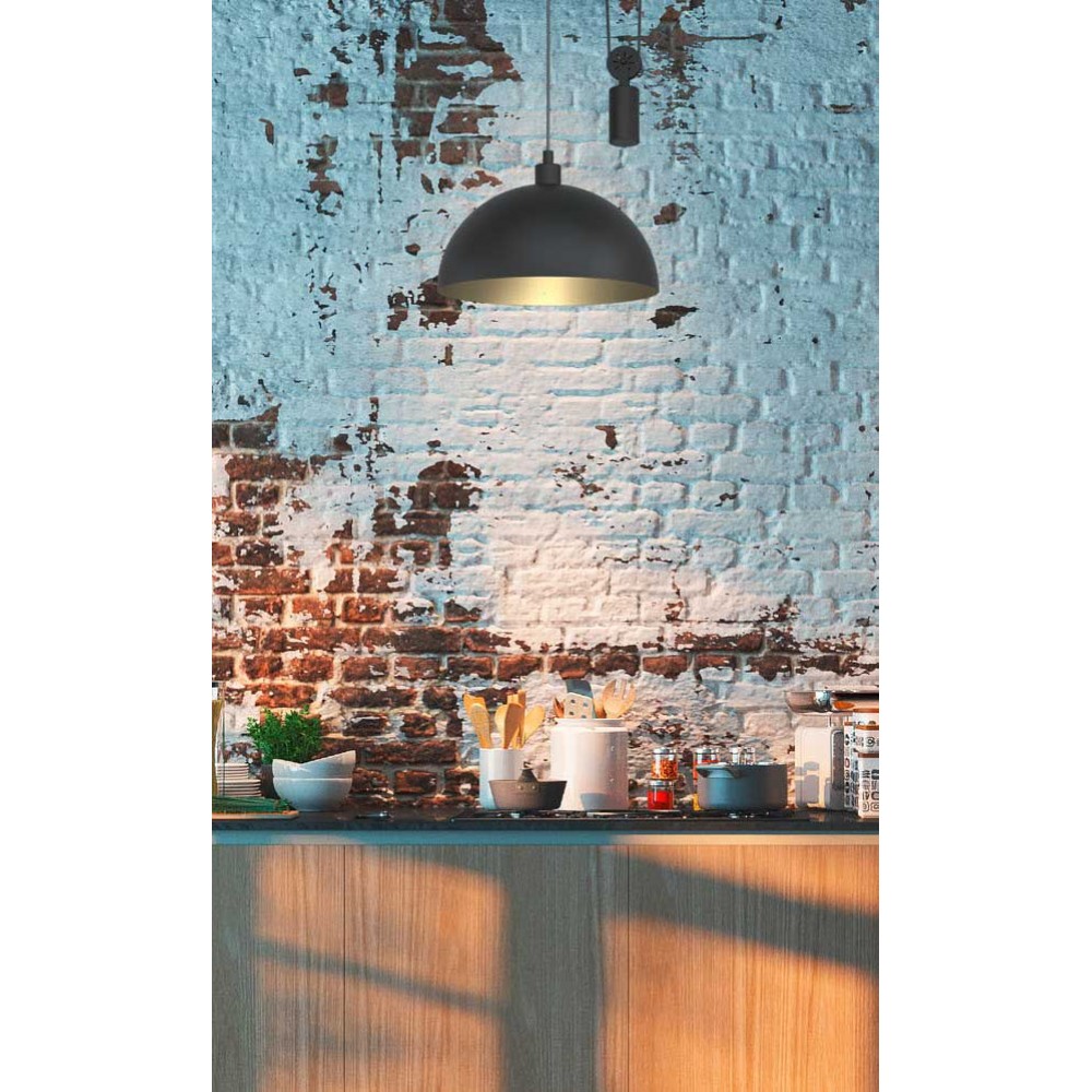 Κρεμαστό Φωτιστικό Vintage Industrial Μαύρο Μεταλλικό Μονόφωτο 1x40W E27 WINKWORTH 1 - Eglo