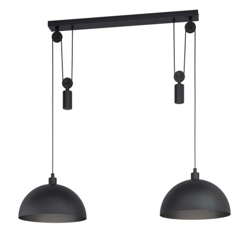 Κρεμαστό Φωτιστικό Vintage Industrial Μαύρο Μεταλλικό Δίφωτο 2x40W E27 WINKWORTH 1 - Eglo