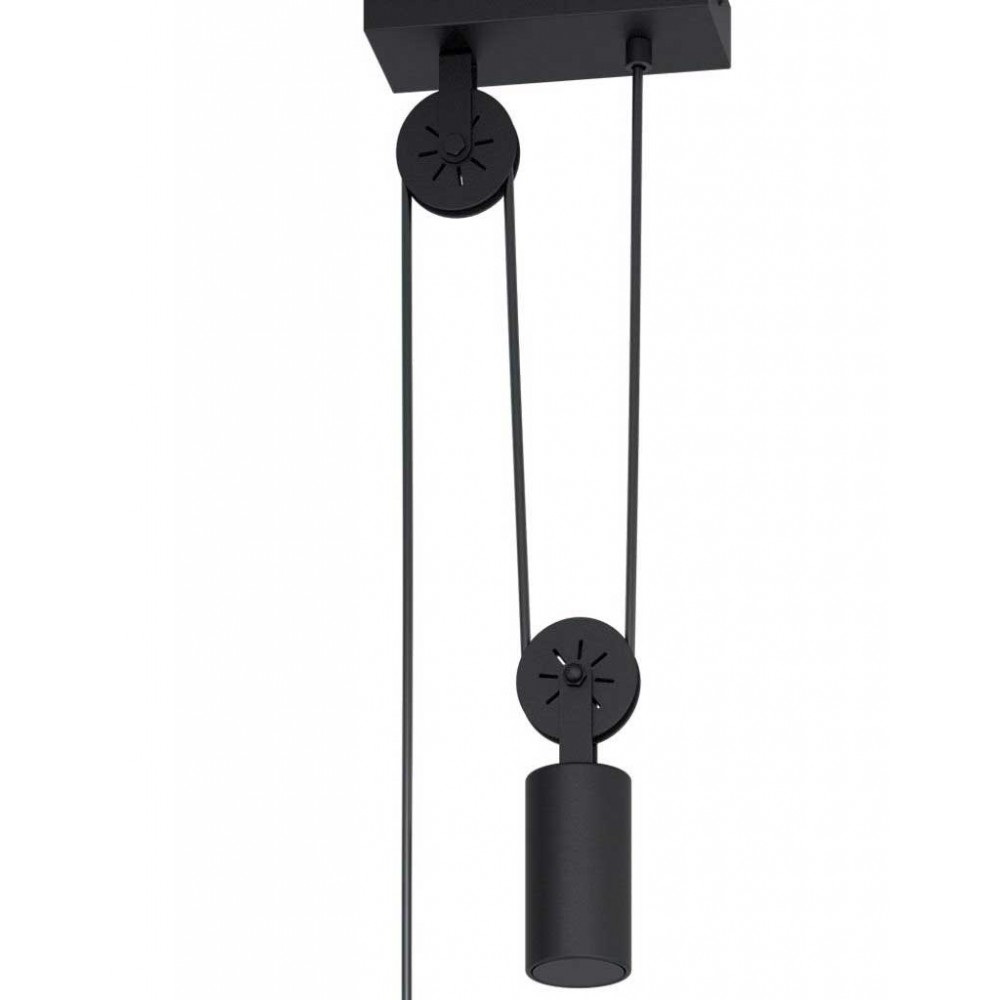 Κρεμαστό Φωτιστικό Vintage Industrial Μαύρο Μεταλλικό Μονόφωτο 1x40W E27 WINKWORTH 1 - Eglo