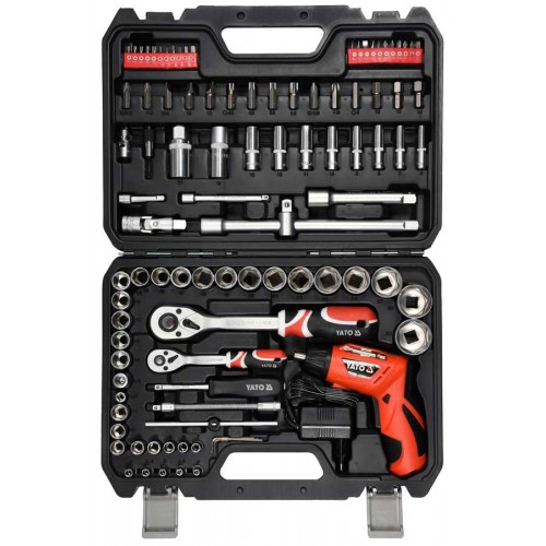 Επαγγελματική Κασετίνα Σετ Εργαλείων Με Κατσαβίδι Μπαταρίας 3.6V 100τμχ 1/4” & 1/2” YT-12685 - Yato Tools