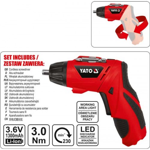 Επαγγελματική Κασετίνα Σετ Εργαλείων Με Κατσαβίδι Μπαταρίας 3.6V 100τμχ 1/4” & 1/2” YT-12685 - Yato Tools