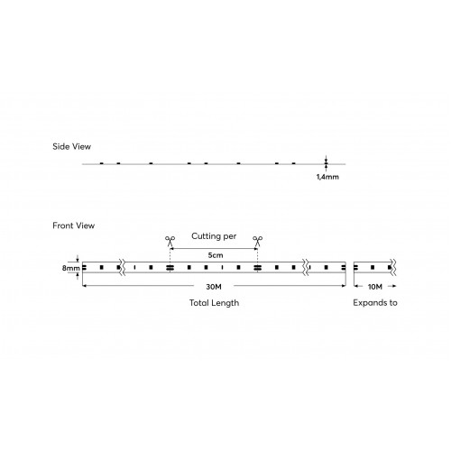 ΤΑΙΝΙΑ LED 30M 10W 12V 3000K IP20 PRO EUROLAMP