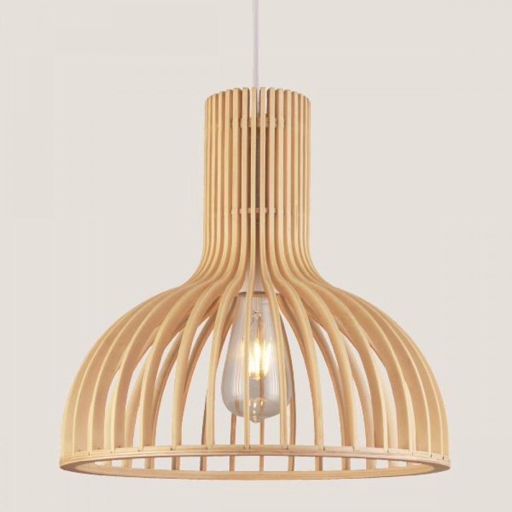 ΦΩΤΙΣΤΙΚΟ ΚΡΕΜΑΣΤΟ ΜΟΝΟΦΩΤΟ Ε27 Φ350X345 ΞΥΛΙΝΟ - EUROLAMP