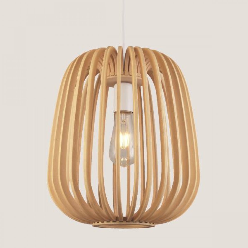 ΦΩΤΙΣΤΙΚΟ ΚΡΕΜΑΣΤΟ ΜΟΝΟΦΩΤΟ Ε27 Φ310X370 ΞΥΛΙΝΟ - EUROLAMP