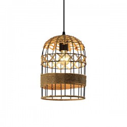 ΦΩΤΙΣΤΙΚΟ ΚΡΕΜΑΣΤΟ ΜΟΝΟΦΩΤΟ Ε27 ΣΧΟΙΝΙ & ΜΕΤΑΛΛΟ - Eurolamp