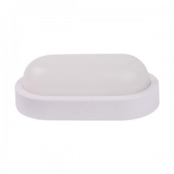 Φωτιστικό Τοίχου Οβάλ LED Σε Θερμό Λευκό 8W 160X90X51 IP54 Λευκό PLUS - Eurolamp