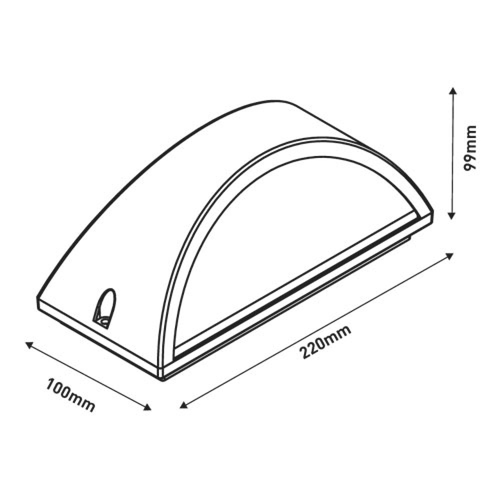 Απλίκα Τοίχου Οβάλ Σε Γκρί E27 MAX 10W LED 220X99X100 IP54 PRO - Eurolamp