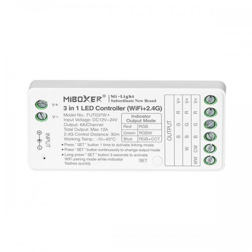 ΑΣΥΡΜΑΤΟ RF Wifi CONTROLLER RGBW 6A DC 12V/216W 24V/432W EUROLAMP