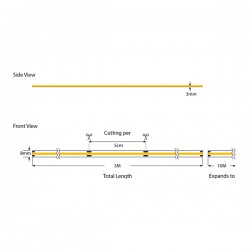 5 Μέτρα ΤΑΙΝΙΑ LED COB 5M 12W 24V 4000K 480L/M IP44 PRO Eurolamp