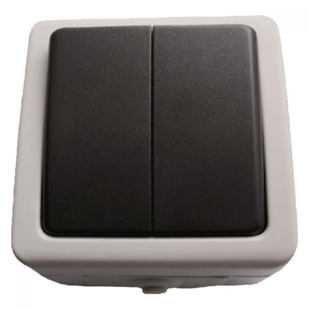 Εξωτερικός Διακόπτης K/R A/R Γκρι 2400W IP54 Eurolamp