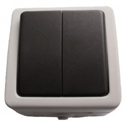 Εξωτερικός Διακόπτης K/R A/R Γκρι 2400W IP54 Eurolamp