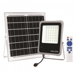 ΠΡΟΒΟΛΕΑΣ LED 100W SMD ΗΛΙΑΚΟΣ 4000K IP65 ΜΑΥΡΟΣ PLUS - EUROLAMP