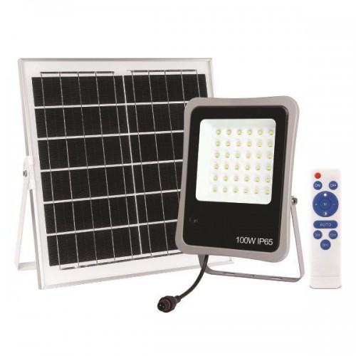 ΠΡΟΒΟΛΕΑΣ LED 100W SMD ΗΛΙΑΚΟΣ 4000K IP65 ΜΑΥΡΟΣ PLUS - EUROLAMP