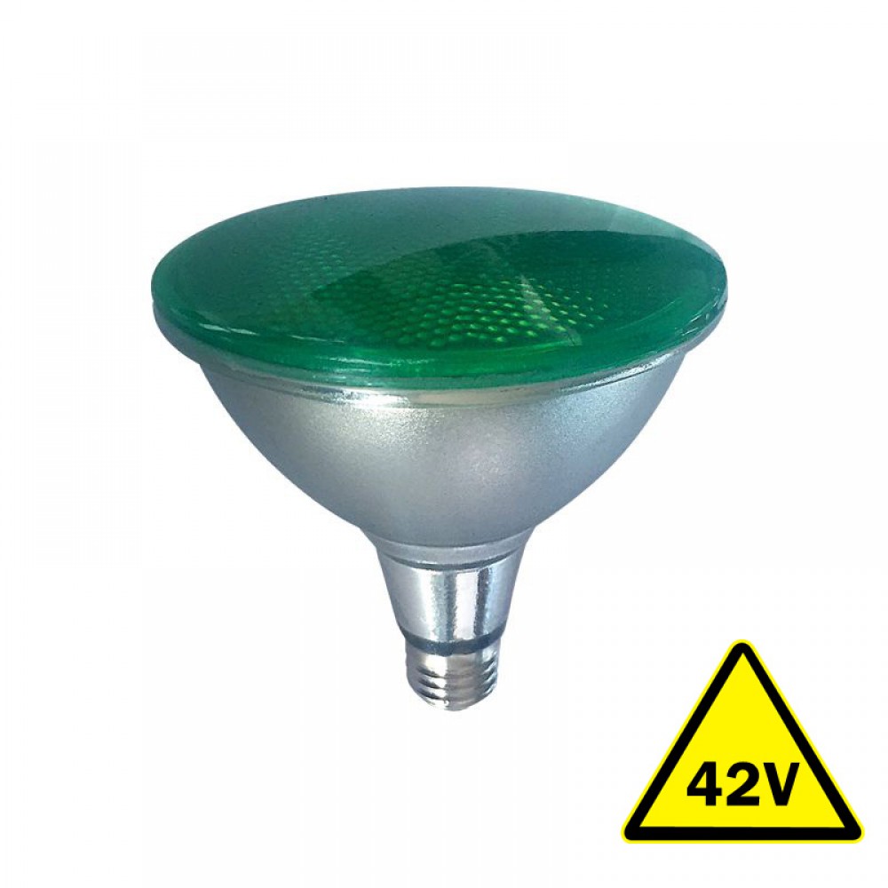 ΛΑΜΠΑ LED SMD PAR 38 IP65 15W E27 42V AC/DC ΠΡΑΣΙΝΗ EUROLAMP