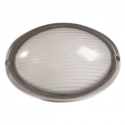 Απλίκα Τοίχου Οβάλ Αλουμινίου Σε Γκρί Χρώμα 1xE27 IP44 Eurolamp