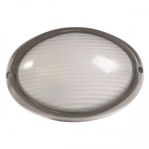 Απλίκα Τοίχου Οβάλ Αλουμινίου Σε Γκρί Χρώμα 1xE27 IP44 Eurolamp