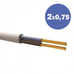 Καλώδιο Ηλεκτρολογικό Εύκαμπτο Λευκό H03VV-F 2Χ0.75MM2 EUROLAMP