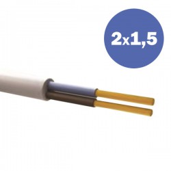 Καλώδιο Ηλεκτρολογικό Εύκαμπτο Λευκό H05VV-F 2Χ1,5MM2 EUROLAMP