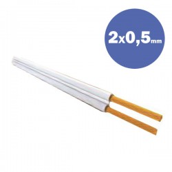 Καλώδιο NYFAZ H03VH-H 2X0,5 MM2  Λευκό με κόκκινη  γραμμή - Eurolamp