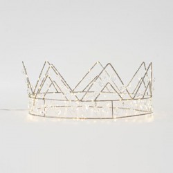 ΦΩΤΙΖΟΜΕΝΗ ΚΟΡΩΝΑ 40Χ10 ΜΕ ΚΡΥΣΤΑΛΛΑΚΙΑ, 160 MINI LED, ΜΠΑΤΑΡΙΑΣ, ΜΕ ΧΡΟΝΟΔΙΑΚΟΠΤΗ, ΑΣΗΜΙ ΧΑΛΚΙΝΟ ΚΑΛΩΔΙΟ, ΘΕΡΜΟ ΛΕΥΚΟ LED, ΠΡΟΕΚΤΑΣΗ ΠΑΡΟΧΗΣ 3m, IP20 Magic Christmas