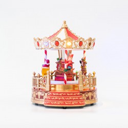 ΚΑΡΟΥΖΕΛ, ΚΟΚΚΙΝΟ-ΧΡΥΣΟ, ΜΕ ΑΓΙΟ ΒΑΣΙΛΗ ΚΑΙ ΚΑΡΥΟΘΡΑΥΣΤΗ, ΜΕ ΜΕΤΑΣΧΗΜΑΤΙΣΤΗ, ΜΕ ΜΟΥΣΙΚΗ ΚΑΙ ΚΙΝΗΣΗ, 18x20x22,5cm Magic Christmas