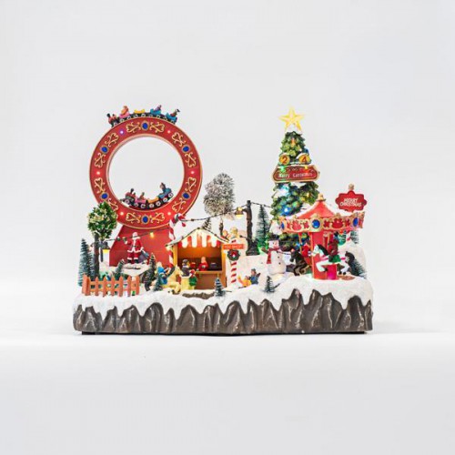 ΛΟΥΝΑ ΠΑΡΚ, ΜΕ ΚΑΡΟΥΖΕΛ, ΡΟΔΑ-ΤΡΕΝΑΚΙ ΚΑΙ ΔΕΝΤΡΟ, ΜΕ ΜΟΥΣΙΚΗ ΚΑΙ ΚΙΝΗΣΗ, ΜΕ ΜΕΤΑΣΧΗΜΑΤΙΣΤΗ, 47,5x32x35,5cm Magic Christmas