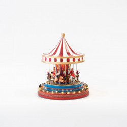 ΚΑΡΟΥΖΕΛ, ΜΕ ΜΕΤΑΣΧΗΜΑΤΙΣΤΗ, LED, ΜΕ ΜΟΥΣΙΚΗ ΚΑΙ ΚΙΝΗΣΗ, 22,5x22,5x26,5cm Magic Christmas