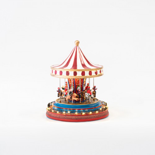 ΚΑΡΟΥΖΕΛ, ΜΕ ΜΕΤΑΣΧΗΜΑΤΙΣΤΗ, LED, ΜΕ ΜΟΥΣΙΚΗ ΚΑΙ ΚΙΝΗΣΗ, 22,5x22,5x26,5cm Magic Christmas