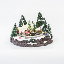 ΧΩΡΙΟ ΜΕ ΤΡΕΝΟ, LED, ΜΕ ΜΟΥΣΙΚΗ ΚΑΙ ΚΙΝΗΣΗ, ΜΕ ΜΕΤΑΣΧΗΜΑΤΙΣΤΗ, 33x32,5x22cm Magic Christmas