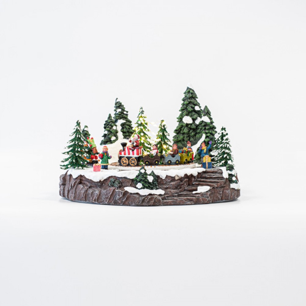ΧΩΡΙΟ ΜΕ ΤΡΕΝΟ, LED, ΜΕ ΜΟΥΣΙΚΗ ΚΑΙ ΚΙΝΗΣΗ, ΜΕ ΜΕΤΑΣΧΗΜΑΤΙΣΤΗ, 33x32,5x22cm Magic Christmas