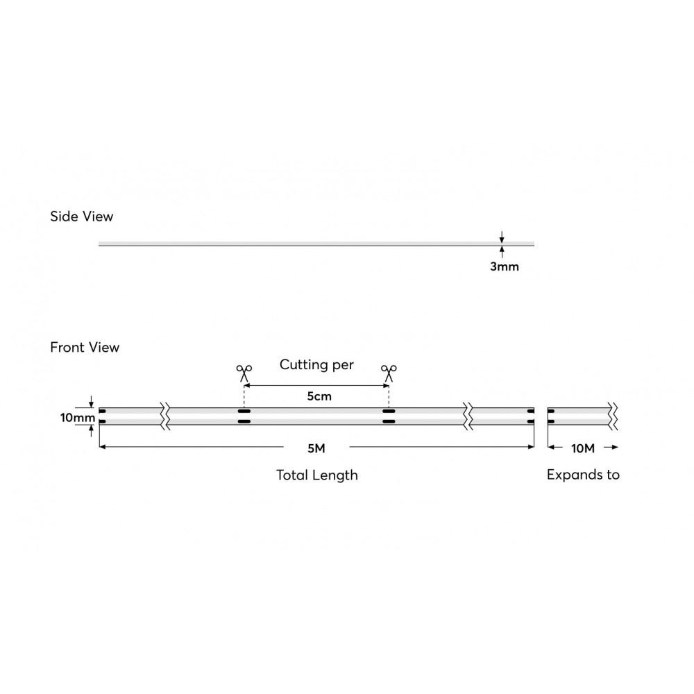 ΤΑΙΝΙΑ LED COB 5M 12W 24V RGBWW 3000K 640L/M IP44 PRO EUROLAMP