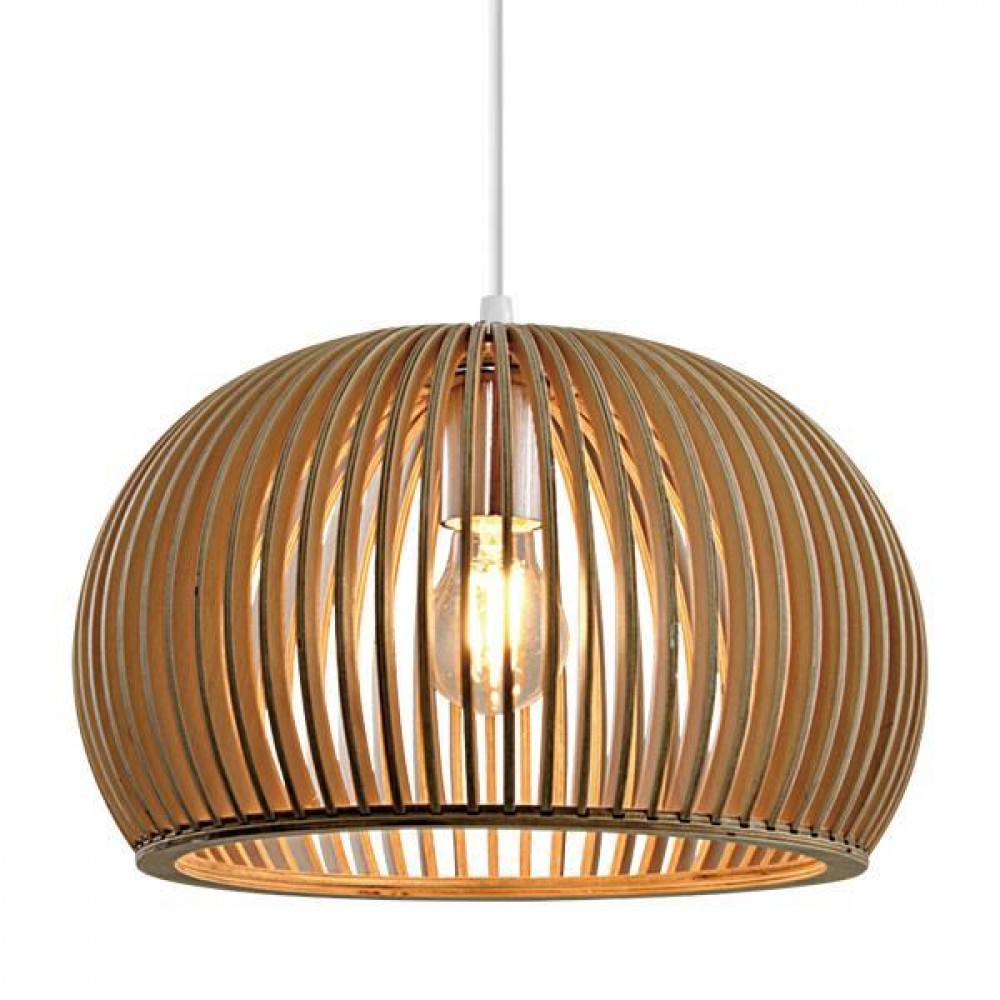 ARTE ILLUMINA ΦΩΤΙΣΤΙΚΟ ΚΡΕΜΑΣΤΟ ΜΟΝΟΦΩΤΟ Ε27 D450*H300 ΞΥΛΙΝΟ - EUROLAMP