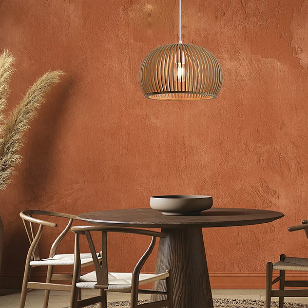 ARTE ILLUMINA ΦΩΤΙΣΤΙΚΟ ΚΡΕΜΑΣΤΟ ΜΟΝΟΦΩΤΟ Ε27 D450*H300 ΞΥΛΙΝΟ - EUROLAMP