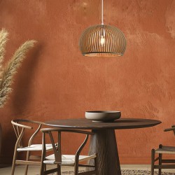 ARTE ILLUMINA ΦΩΤΙΣΤΙΚΟ ΚΡΕΜΑΣΤΟ ΜΟΝΟΦΩΤΟ Ε27 D450*H300 ΞΥΛΙΝΟ - EUROLAMP