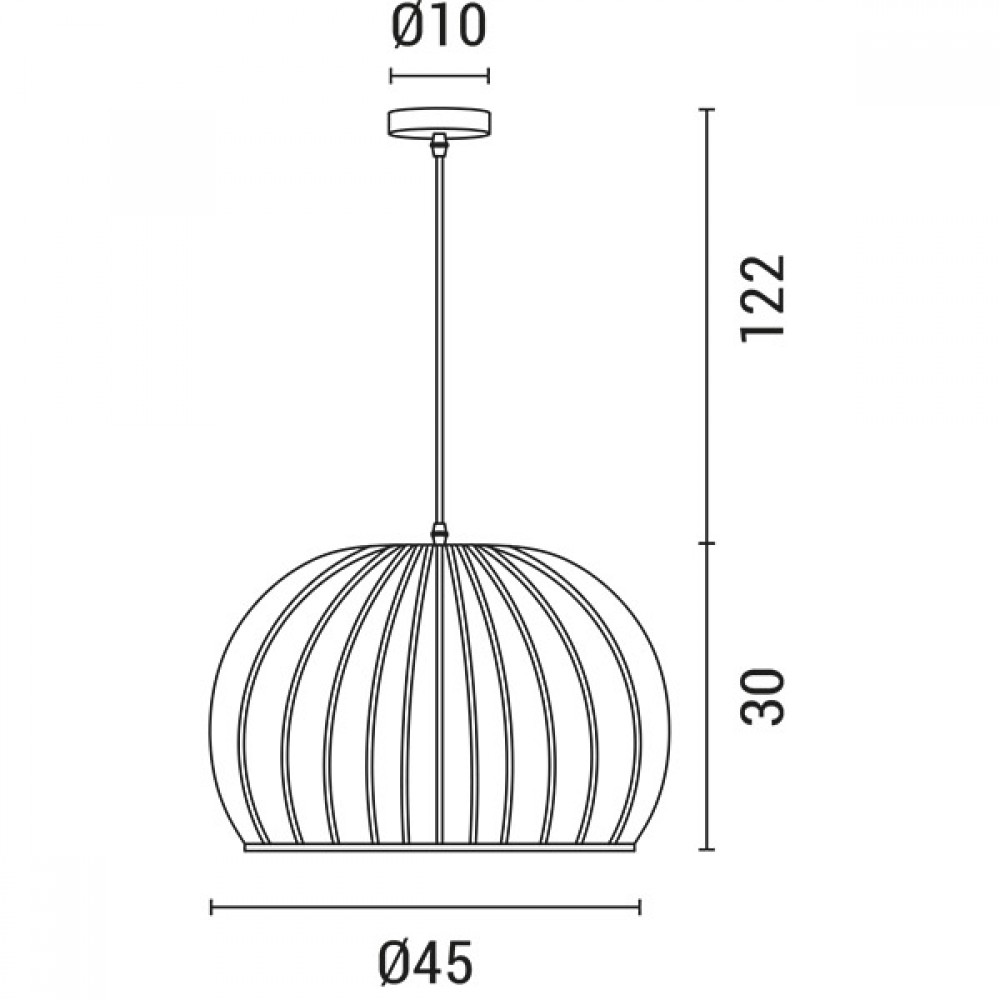 ARTE ILLUMINA ΦΩΤΙΣΤΙΚΟ ΚΡΕΜΑΣΤΟ ΜΟΝΟΦΩΤΟ Ε27 D450*H300 ΞΥΛΙΝΟ - EUROLAMP