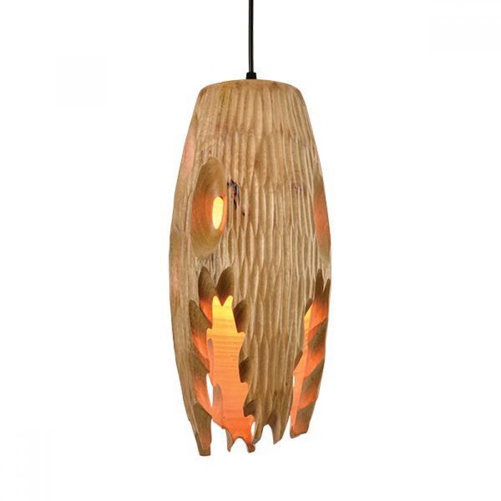 ARTE ILLUMINA ΦΩΤΙΣΤΙΚΟ ΚΡΕΜΑΣΤΟ ΜΟΝΟΦΩΤΟ Ε27 D175*H410 ΞΥΛΙΝΟ - EUROLAMP
