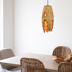 ARTE ILLUMINA ΦΩΤΙΣΤΙΚΟ ΚΡΕΜΑΣΤΟ ΜΟΝΟΦΩΤΟ Ε27 D175*H410 ΞΥΛΙΝΟ - EUROLAMP