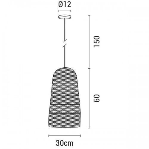 ARTE ILLUMINA ΦΩΤΙΣΤΙΚΟ ΚΡΕΜΑΣΤΟ ΜΟΝΟΦΩΤΟ Ε27 MAX 60W D300X600H BAMBOO - EUROLAMP